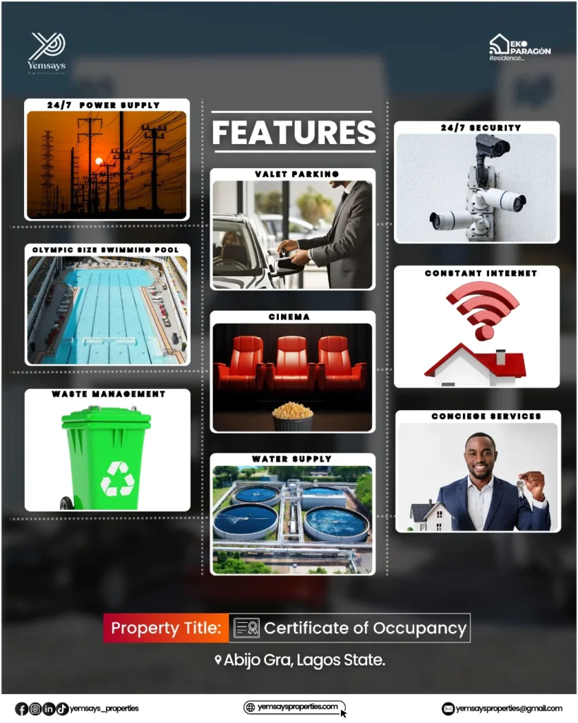 Introducing Eko Paragon Residence – Luxury Redefined! Discover the epitome of elegance at Abijo GRA, Off Lekki-Epe Expressway, Lagos State. With top-tier amenities, prime location, an (4)
