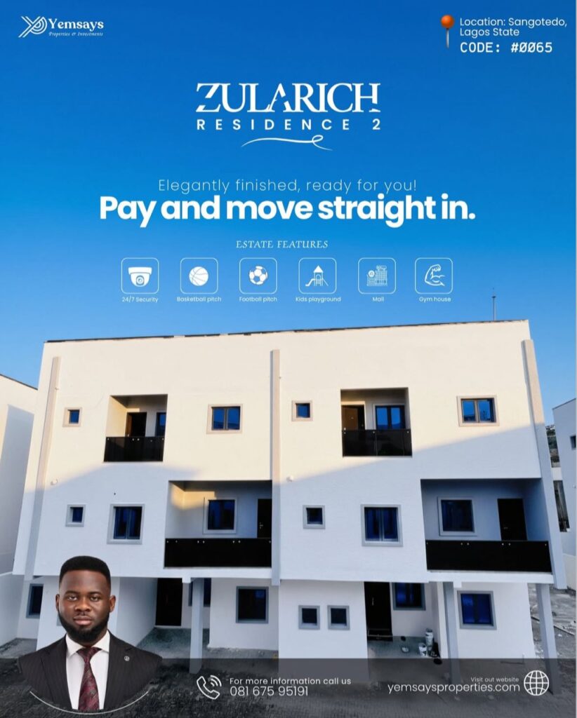 ZULARICH RESIDENCE 2 – Sangotedo, Lagos State