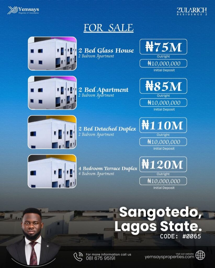 ZULARICH RESIDENCE 2 – Sangotedo, Lagos State