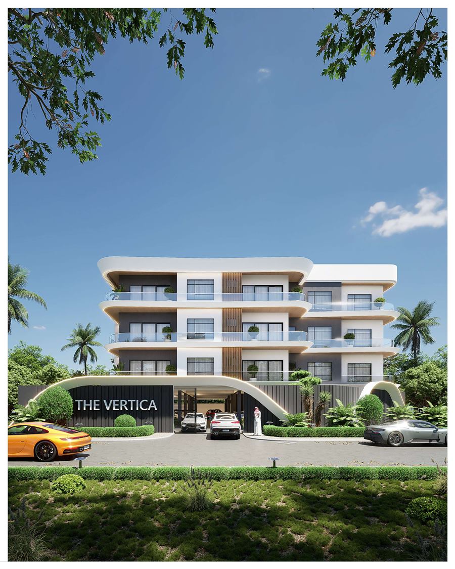 The Vertica 1.0 exterior render, front elevation, Lekki Scheme 2