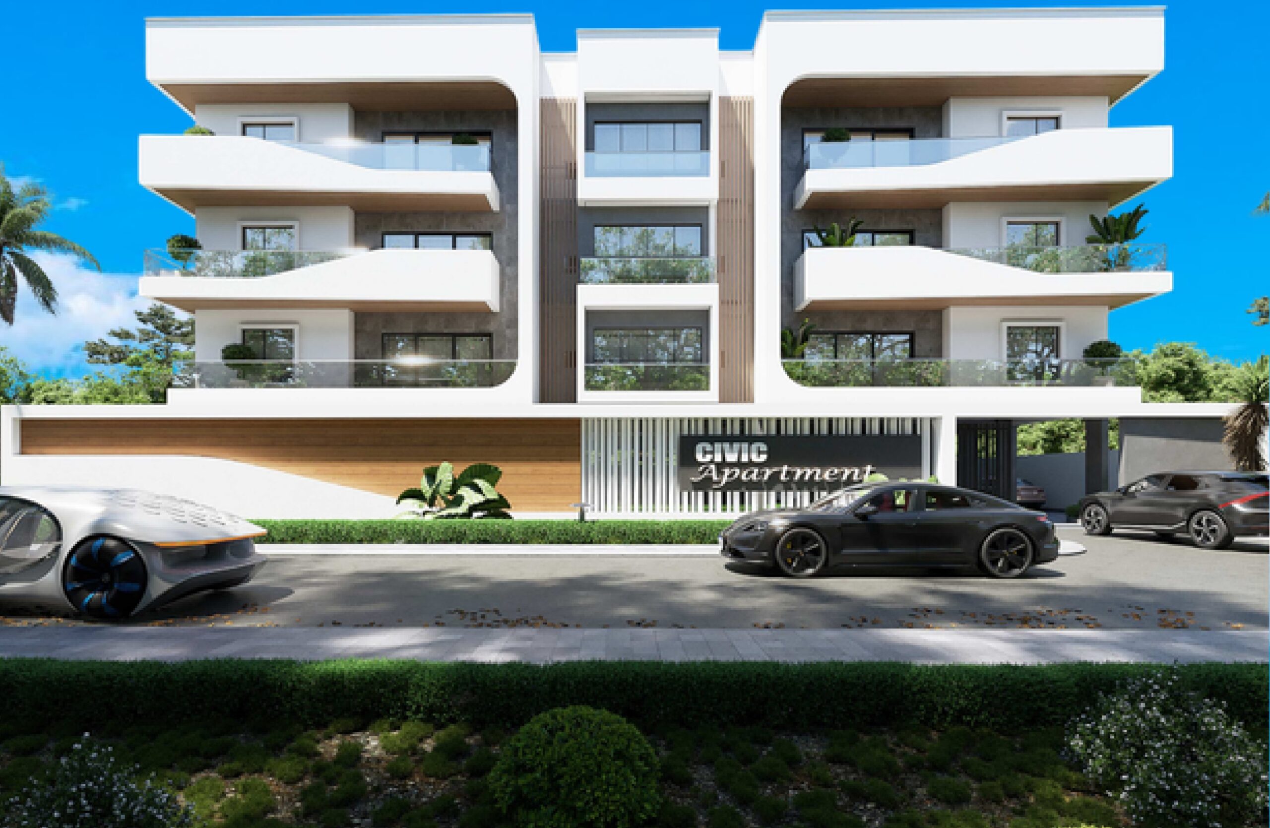 Civic Apartments full building elevation, Lekki Atlantic Gardens, Lagos