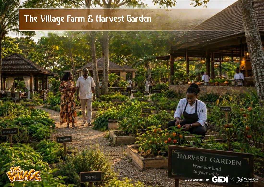 Village Farm and Harvest Garden render