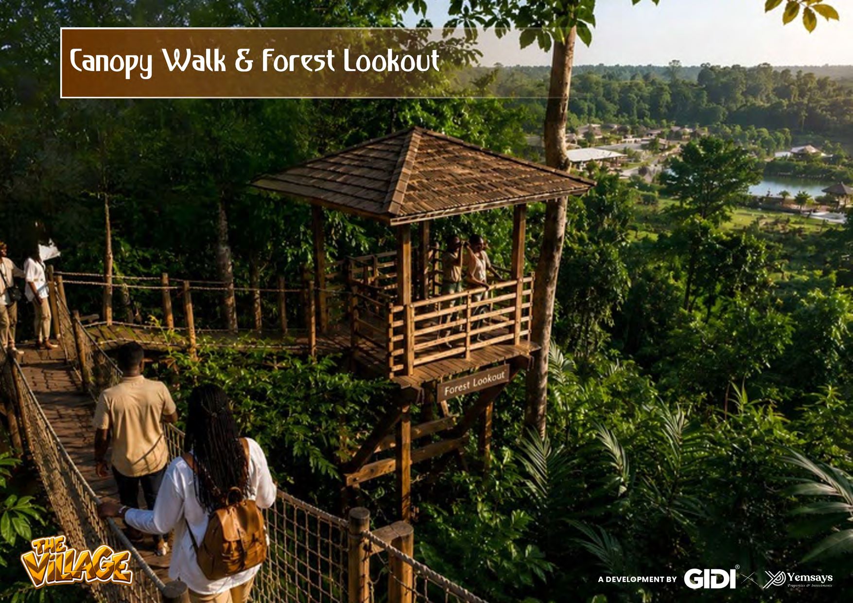 The Village, Ajoda New Town, Ibadan — Canopy Walk overlooking the estate